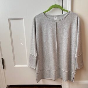 SPANX Heather Gray Women's Crew Neck Top